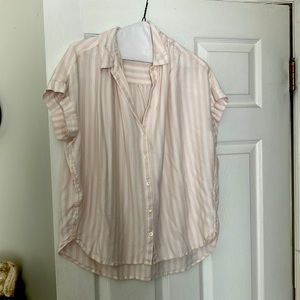 Oversized Pink striped Madewell button down